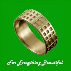 Art Deco Mackintosh 9K Yellow Gold Ring Wedding Band Sizes A-Q