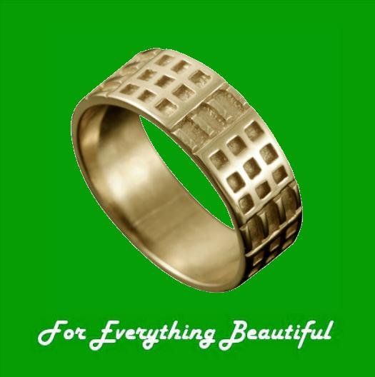 Image 0 of Art Deco Mackintosh 9K Yellow Gold Ring Wedding Band Sizes R-Z