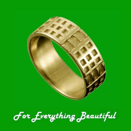 Image 0 of Art Deco Mackintosh 18K Yellow Gold Ring Wedding Band Sizes A-Q