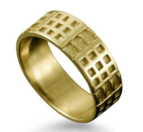 Image 1 of Art Deco Mackintosh 18K Yellow Gold Ring Wedding Band Sizes A-Q