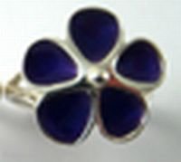 Image 4 of Kokkaloorie Daisy Design Enamel Ladies Platinum Ring Sizes A-Q