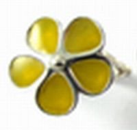 Image 5 of Kokkaloorie Daisy Design Enamel Ladies Platinum Ring Sizes R-Z