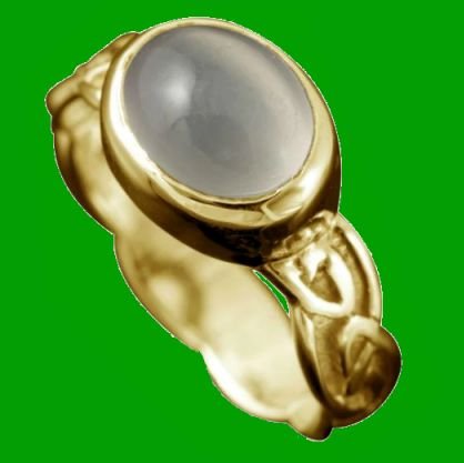Image 0 of Muckle Roe Celtic Moonstone Ladies 9K Yellow Gold Band Ring Sizes A-Q
