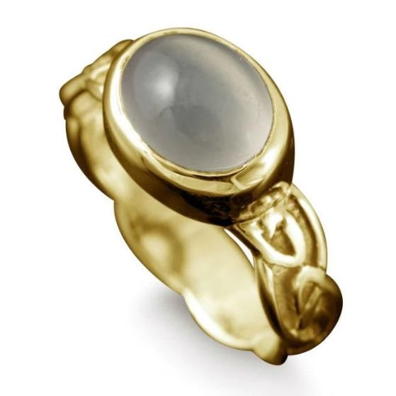 Image 1 of Muckle Roe Celtic Moonstone Ladies 9K Yellow Gold Band Ring Sizes A-Q