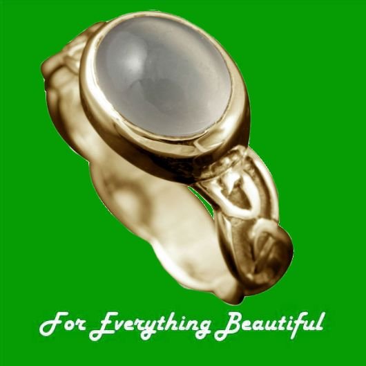 Image 0 of Muckle Roe Celtic Moonstone Ladies 18K Yellow Gold Band Ring Sizes A-Q