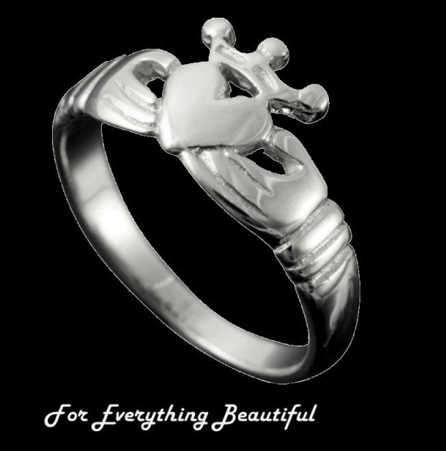 Image 0 of Claddagh Crown Heart Design Ladies Sterling Silver Ring Size UK R-Z