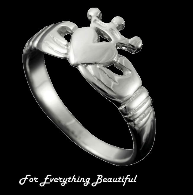 Image 0 of Claddagh Crown Heart Design Mens Sterling Silver Ring Size UK A-Q 