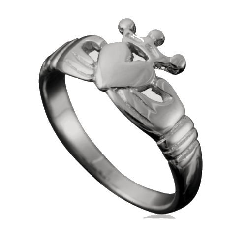 Image 1 of Claddagh Crown Heart Design Ladies Sterling Silver Ring Size UK A-Q 