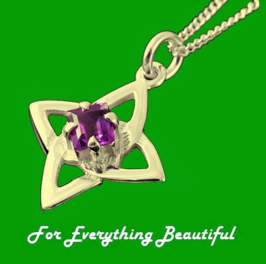 Image 0 of Celtic Star Knot Amethyst Design Small 9K Yellow Gold Pendant