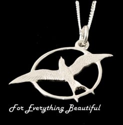 Arctic Tern Bird Round Medium Sterling Silver Pendant