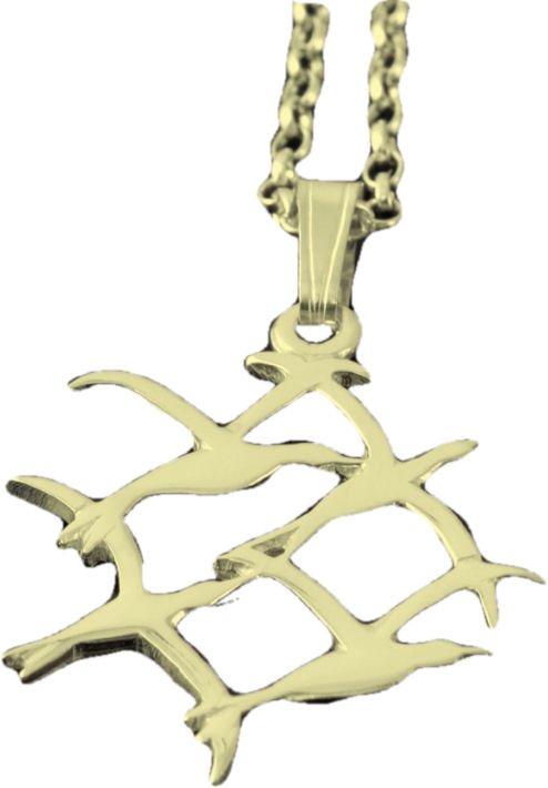 Image 1 of Arctic Tern Bird Quartet Design 9K Yellow Gold Pendant