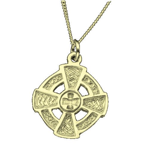 Image 1 of Celtic Cross Circular Design Medium 9K Yellow Gold Pendant