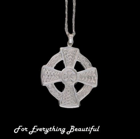 Image 0 of Celtic Cross Circular Design Small Sterling Silver Pendant