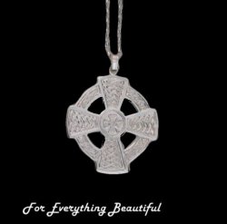 Celtic Cross Circular Design Small Sterling Silver Pendant