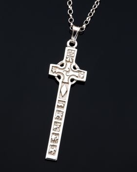 Image 2 of Celtic Cross Moone Design Sterling Silver Pendant