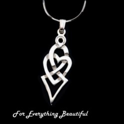 Celtic Heart Entwined Double Design Sterling Silver Pendant