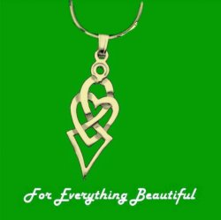 Celtic Heart Entwined Double Design 9K Yellow Gold Pendant