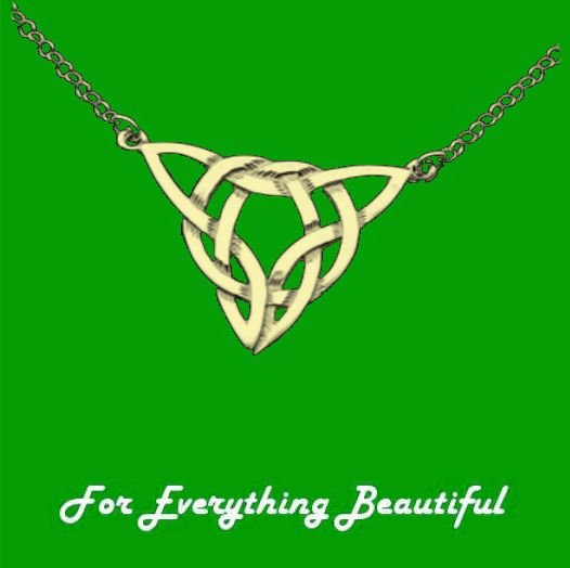 Image 0 of Celtic Weave Knotwork Triangular Design Small 9K Yellow Gold Pendant
