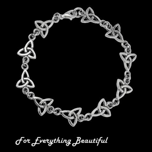 Image 0 of Celtic Trinity Knotwork Links Design Sterling Silver Bracelet