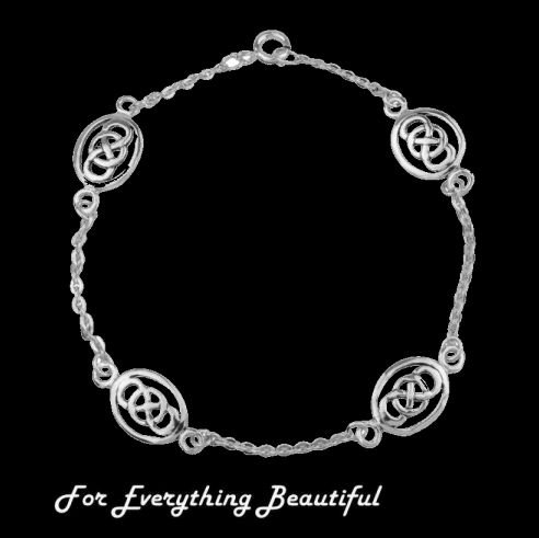 Image 0 of Celtic Spiral Knotwork Delicate Sterling Silver Bracelet
