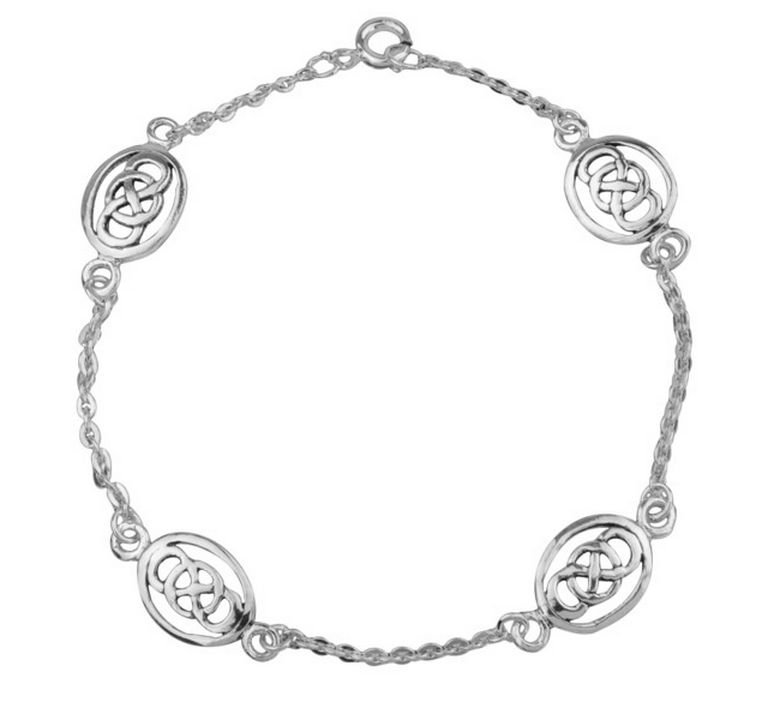 Image 1 of Celtic Spiral Knotwork Delicate Sterling Silver Bracelet