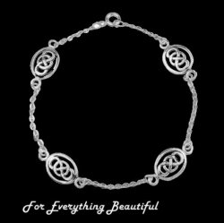 Celtic Spiral Knotwork Delicate Sterling Silver Bracelet