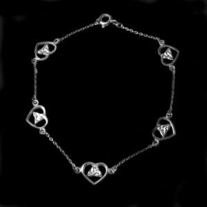 Image 2 of Celtic Trinity Heart Design Delicate Sterling Silver Bracelet