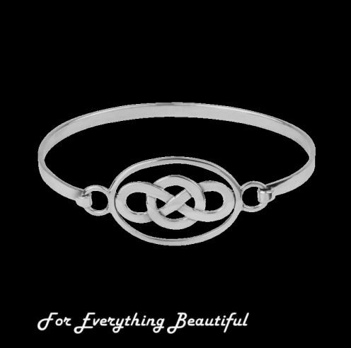 Image 0 of Celtic Oval Knotwork Open Sterling Silver Bangle