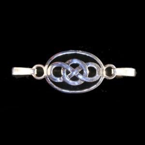Image 2 of Celtic Oval Knotwork Open Sterling Silver Bangle
