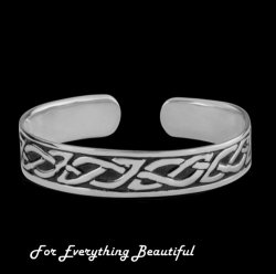 Celtic Knotwork Antiqued Sterling Silver Bangle Bracelet