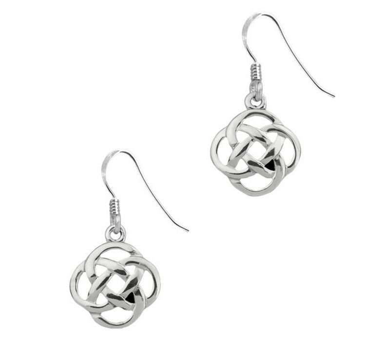 Image 1 of Celtic Infinity Knotwork Sheppard Hook Sterling Silver Earrings