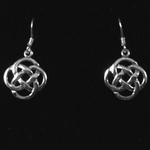 Image 2 of Celtic Infinity Knotwork Sheppard Hook Sterling Silver Earrings