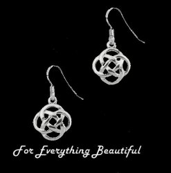 Celtic Infinity Knotwork Sheppard Hook Sterling Silver Earrings