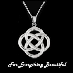 Celtic Infinity Knotwork Design Sterling Silver Pendant
