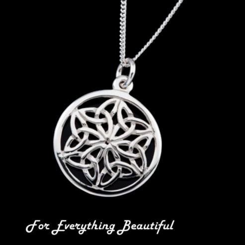 Image 0 of Celtic Circular Knotwork Large Sterling Silver Pendant