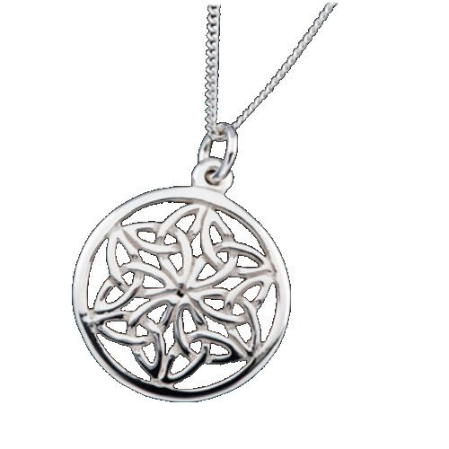 Image 1 of Celtic Circular Knotwork Large Sterling Silver Pendant