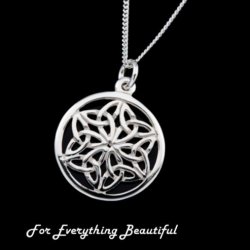 Celtic Circular Knotwork Large Sterling Silver Pendant