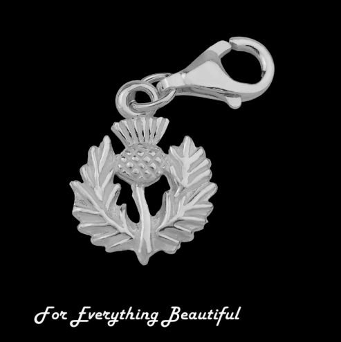 Image 0 of Thistle Scotland Floral Emblem Sterling Silver Charm