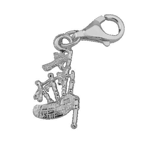Image 1 of Bagpipes Scotland Musical Instrument Sterling Silver Charm 