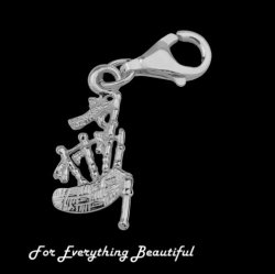 Bagpipes Scotland Musical Instrument Sterling Silver Charm 