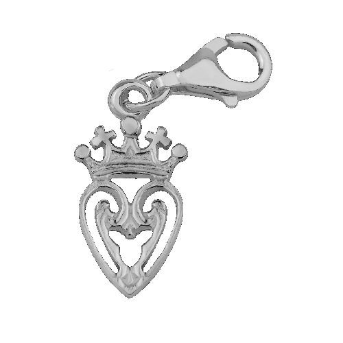 Image 1 of Luckenbooth Heart Design Sterling Silver Charm