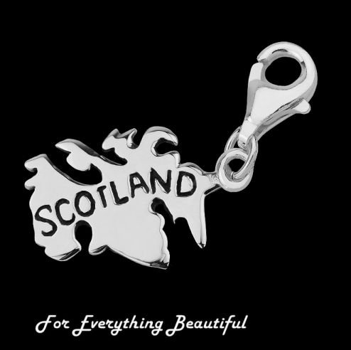 Image 0 of Scotland Map Shaped Design Sterling Silver Charm