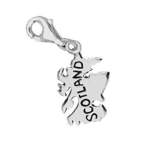 Image 1 of Scotland Map Shaped Design Sterling Silver Charm