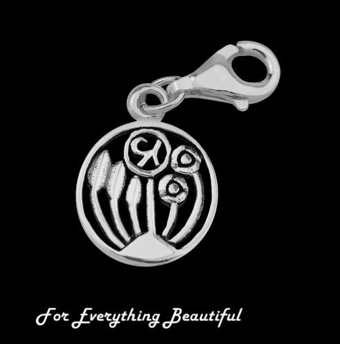 Image 0 of Mackintosh Rose Circular Design Small Sterling Silver Charm