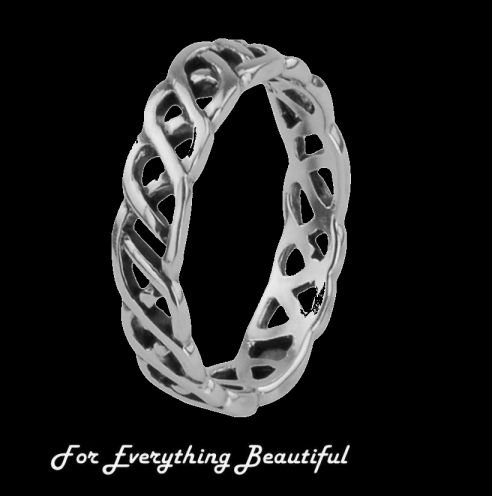 Image 0 of Celtic Knotwork Design Ladies Sterling Silver Ring Band Sizes 6-10