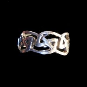 Image 2 of Celtic Knotwork Wide Design Ladies Sterling Silver Ring Band Sizes 6-10