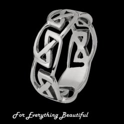 Celtic Knotwork Wide Design Ladies Sterling Silver Ring Band Sizes 6-10