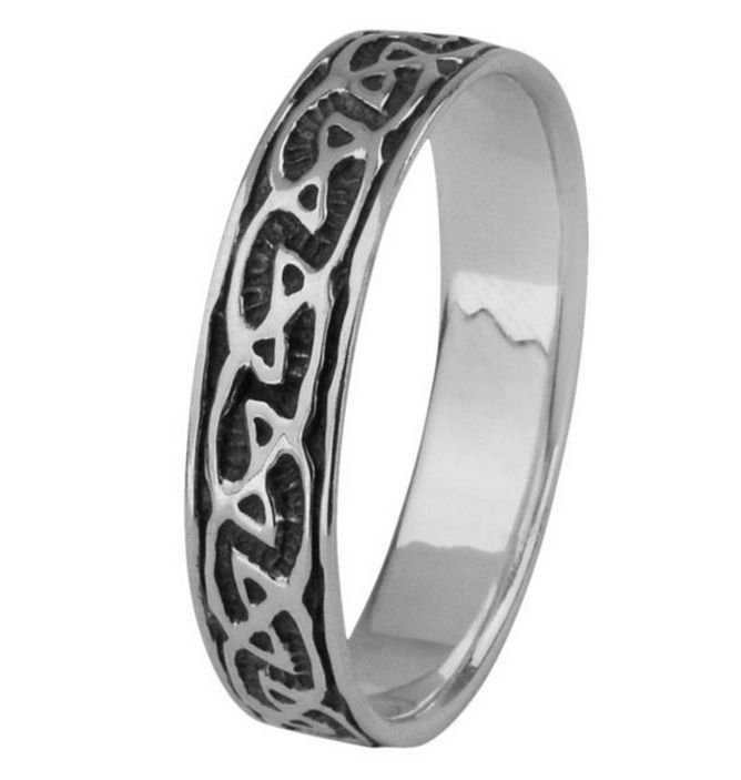 Image 1 of Celtic Knotwork Raised Design Ladies Sterling Silver Ring Sizes 6-10