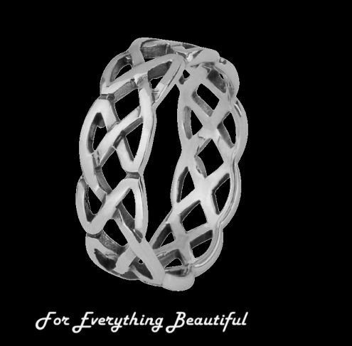 Image 0 of Celtic Interwoven Knot Ladies Sterling Silver Ring Band Sizes 6-10