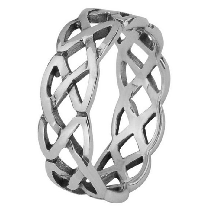 Image 1 of Celtic Interwoven Knot Ladies Sterling Silver Ring Band Sizes 6-10